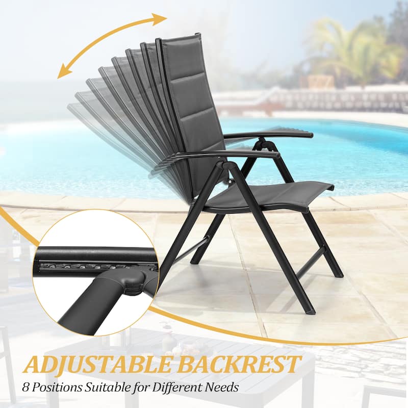 VredHom 5/7-piece Patio Dining Set with Extendable Table and Folding Dining Chairs
