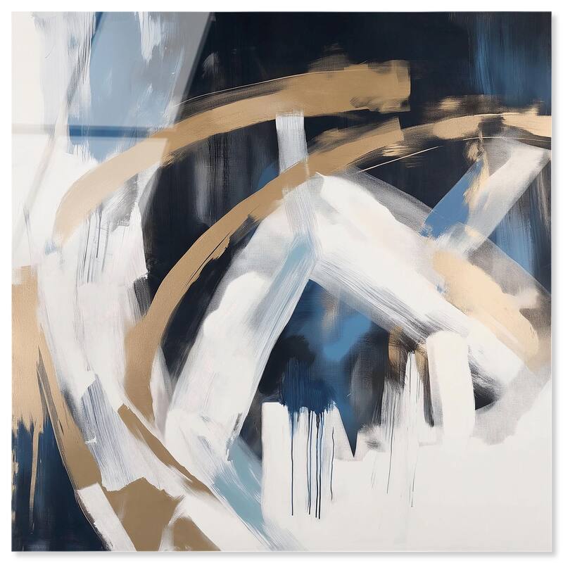 Golden Vortex II Acrylic by Art Remedy, Ready to Hang - 12" x 12"