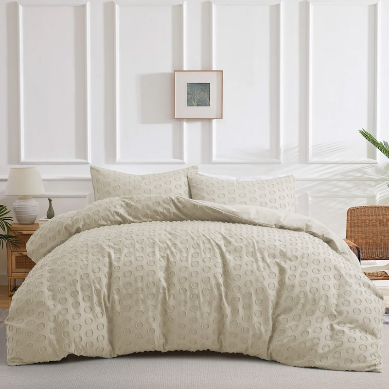 Circle Clipped Jacquard Duvet Cover Set
