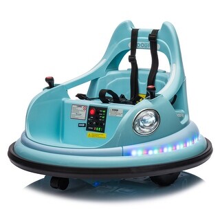 Kids 12V Bumper Car with 360° Rotation, Remote Control, and LED Lights - Ages 1.5-5