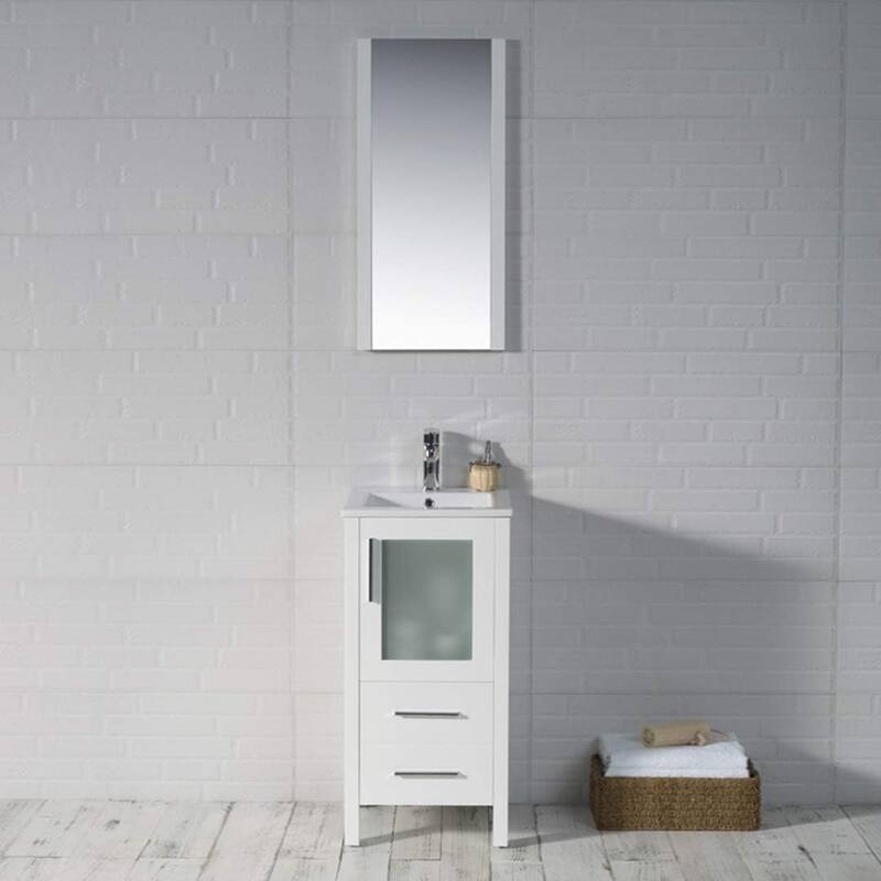Blossom 16" Bathroom Vanity with Ceramic Sink and Matching Mirror