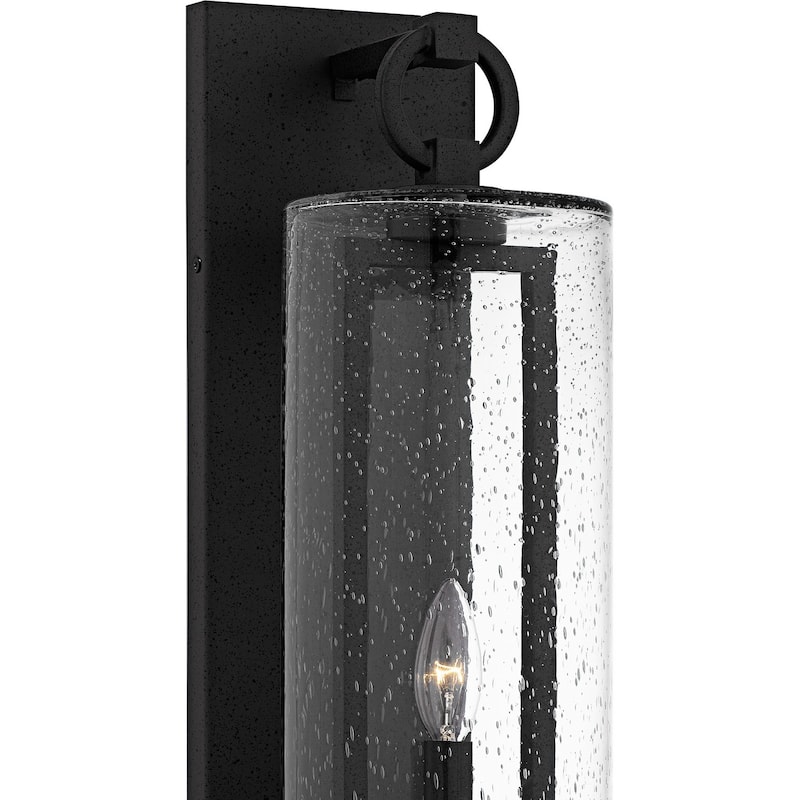 Stone Black Outdoor Wall Lantern from the Redan Collection