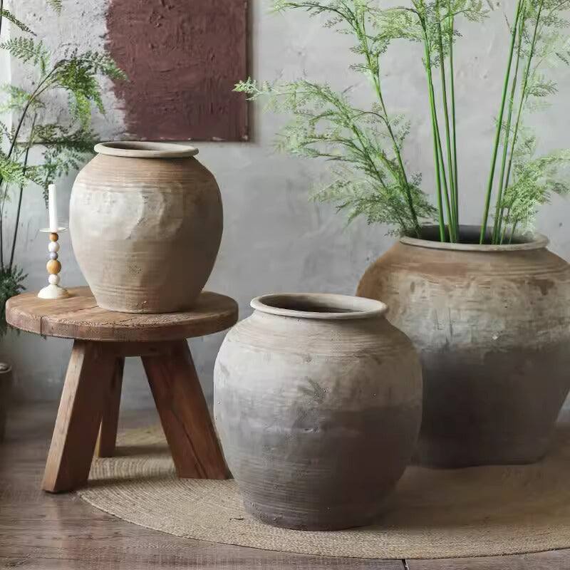 RusticReach Round Earthenware Pot