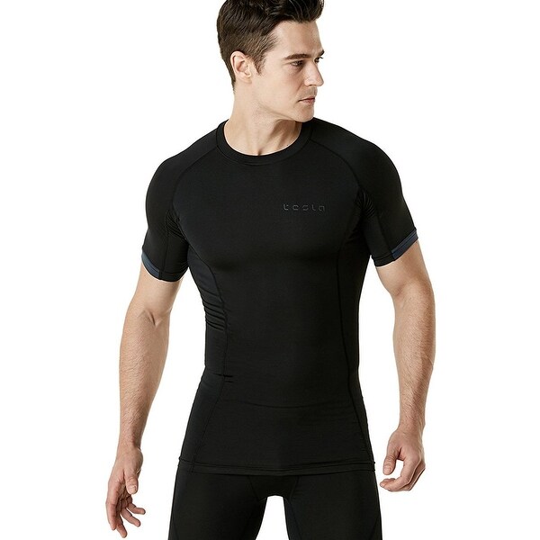 TSLA Tesla MUB23 Cool Dry Short Sleeve Compression T-Shirt Black//Black