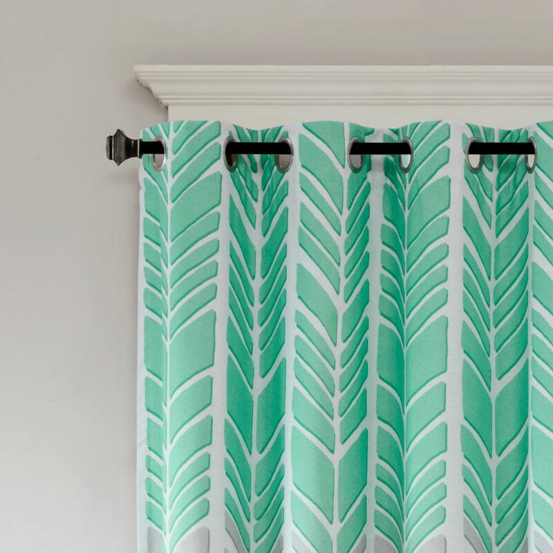 Intelligent Design Kennedy Printed Lined Total Blackout Single Window Curtain Panel