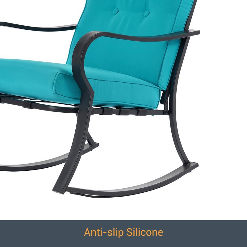 Bonosuki Outdoor 3-piece Rocking Chair Patio Bistro Set with Side Table