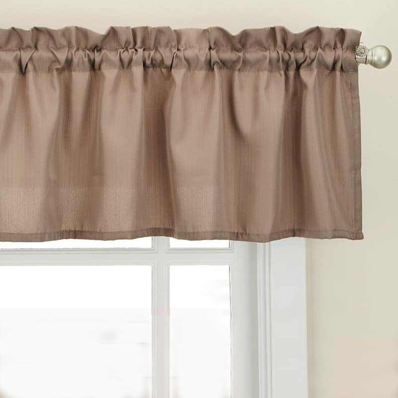 Opaque Ribcord Kitchen Curtain Pieces - Tiers/ Valances/ Swags - valance - taupe