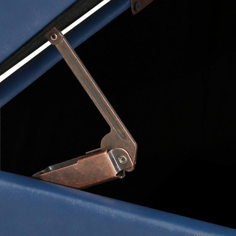 Adeco Bonded Leather Storage Ottoman Square Tufted Cube Footstool