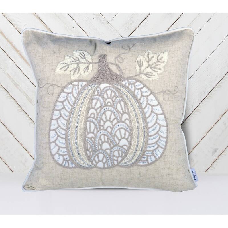Lace Embroidered Pumpkin Throw Pillow
