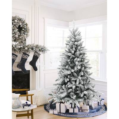 6Ft Artificial Flocked Full Fir Christmas Tree