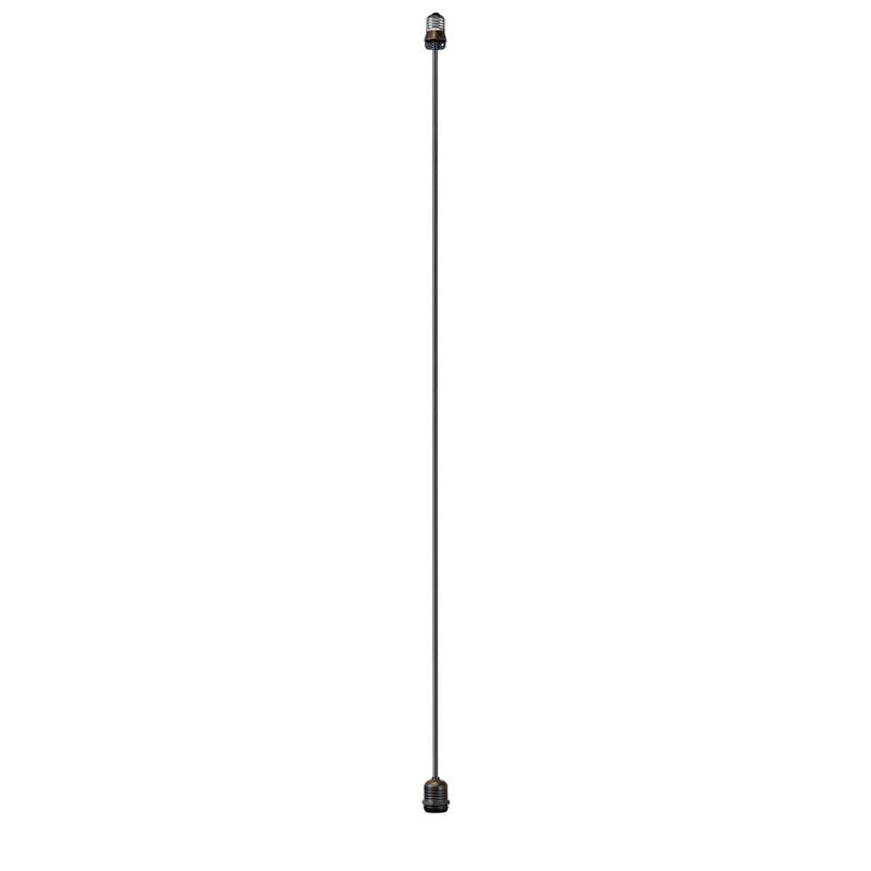Novelty Lights E26 Medium Base Socket Extender, 36" Drop, Black Wire - String Lights
