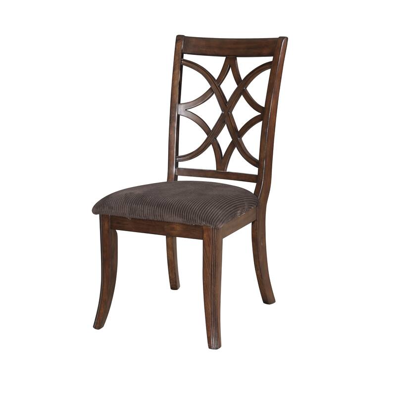 HomeRoots Set of Two Brown and Dark Brown Upholstered Microfiber Dining Side Chairs - 26 in. x 42 in. x 22 in.