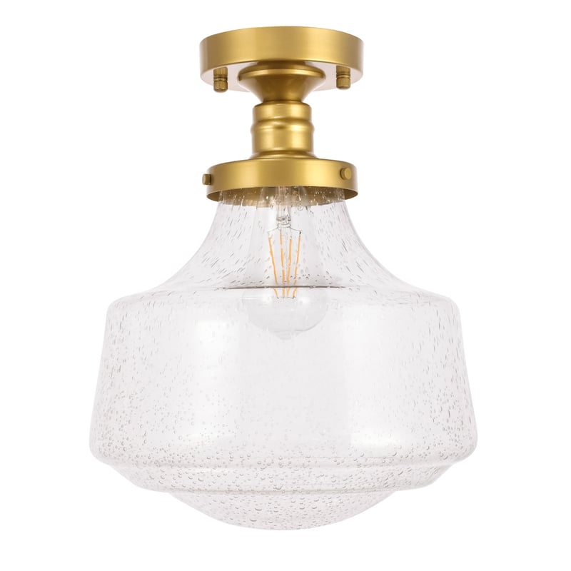 Klyle 1-Light Clear Bubble Glass Flush mount