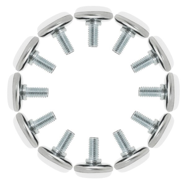 M8 x 20 x 30mm Screw on Furniture Glide Leveling Feet Adjustable Leveler Pad for Chair Industrial Machine Desk Leg 12pcs