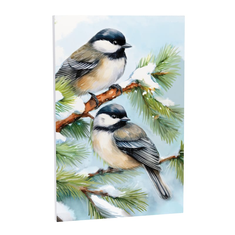 Holiday Chickadees Indoor Wall Decor, 24"x16"