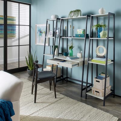 Naya Marble 3-Piece Ladder Desk and Bookcase Set by iNSPIRE Q Modern