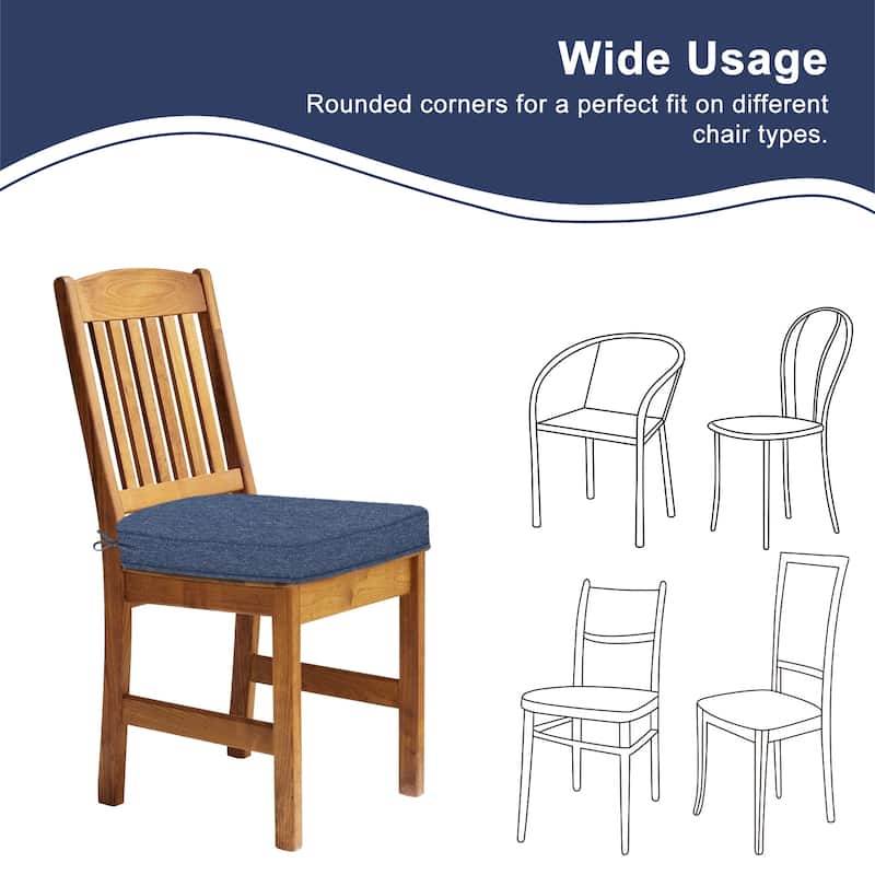Aoodor Outdoor Dining Chair Cushions Set of 4, Outdoor Chair Pads with Ties, 21 x 21 inch - 21"x21"