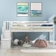 preview thumbnail 1 of 3, Multifunctional Design Wood Loft Bed with Built-in Storage Staircase, Ample Storage Space, Twin Size, White White