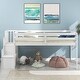 preview thumbnail 1 of 7, Versatile Twin Size Wood Loft Kids Bed with Staircase,Guardrail White