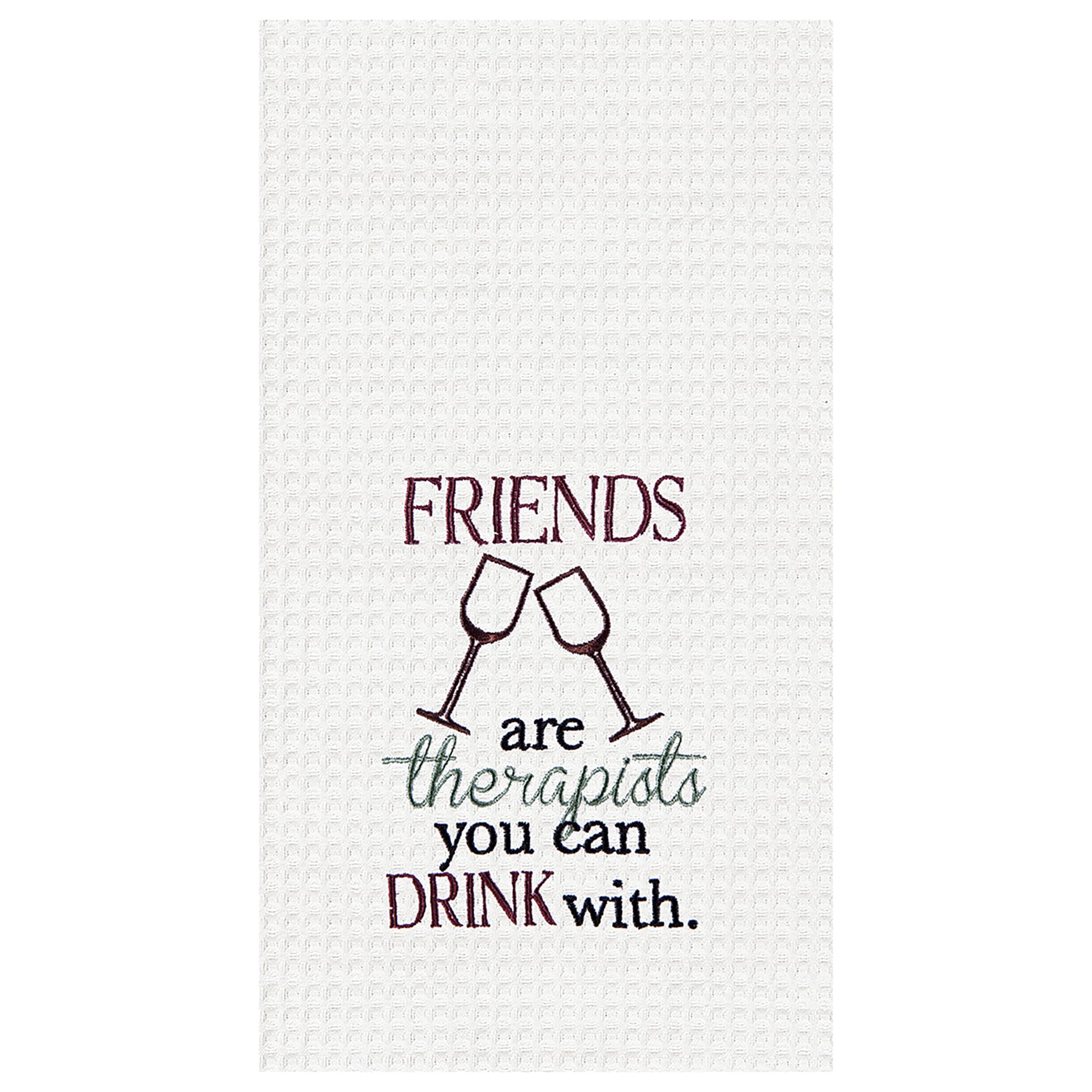 Friends Waffle Weave Cotton Decorative Kitchen Dishtowel