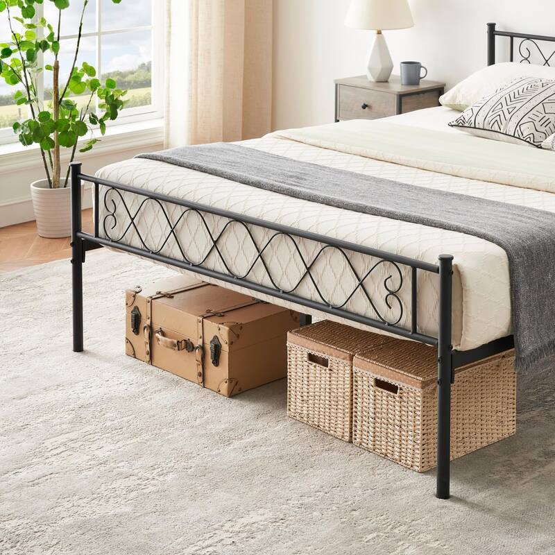 Bed Frame with Headboard and Footboard for Girls and Boys