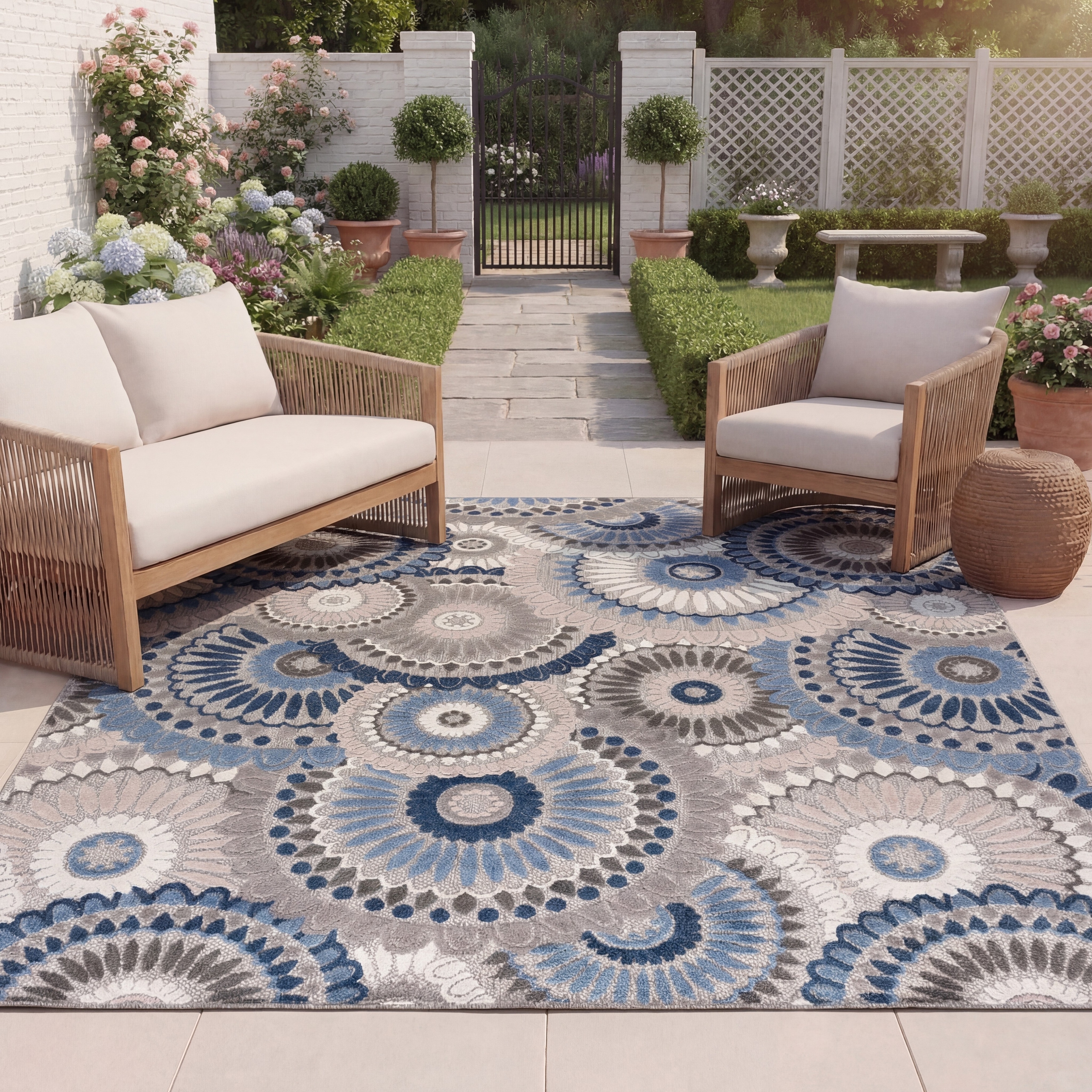 SAFAVIEH Cabana Marii Indoor/ Outdoor Waterproof Patio Floral Rug