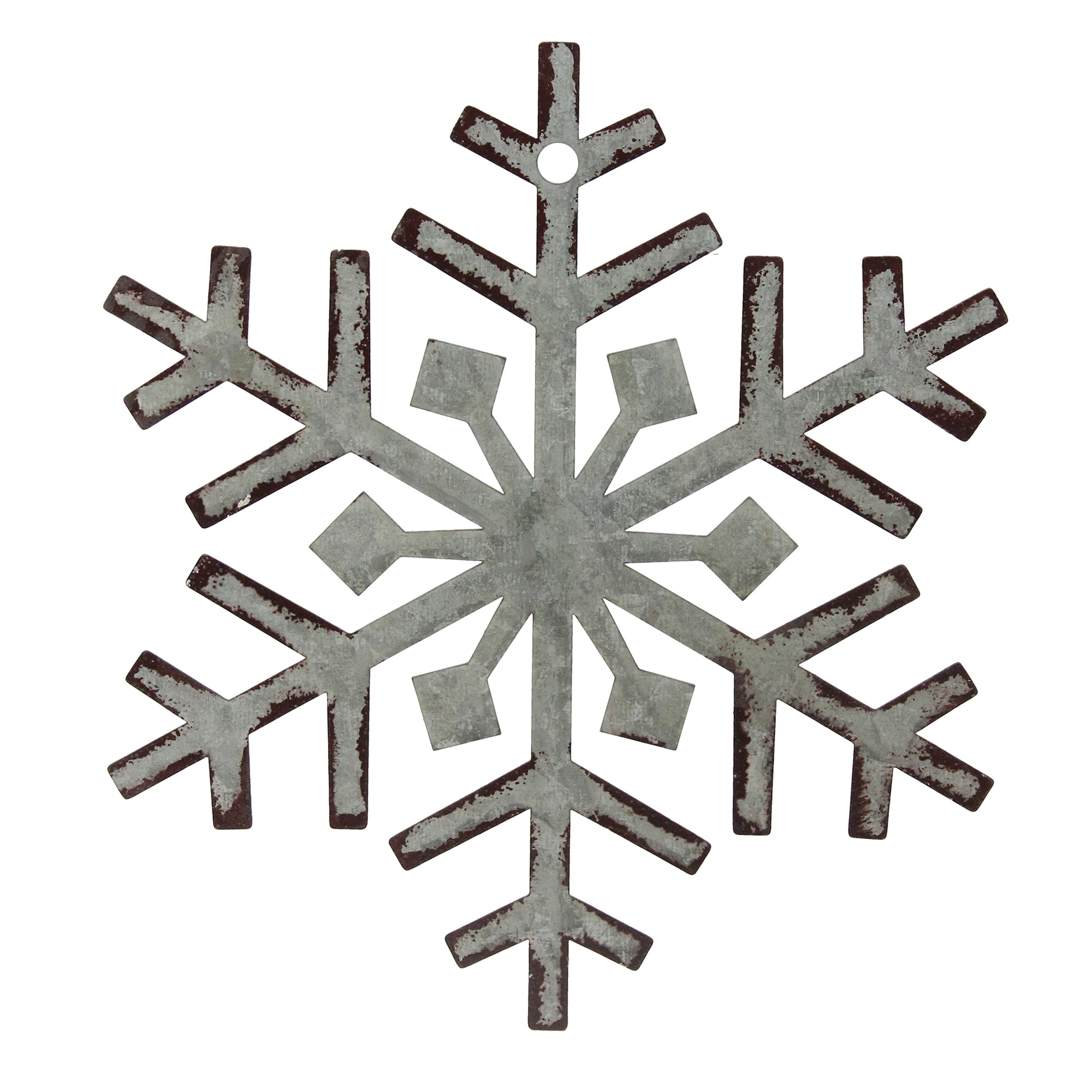 Shop 8 Galvanized Metal Weathered Snowflake Christmas Wall