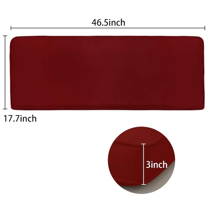 Aoodor Patio Furniture 46" x 18" x 3" Outdoor Bench Cushion - N/A