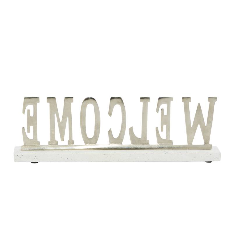 Silver Terrazzo Modern Decorative Sign 7 x 21 x 2 - 21 x 2 x 7