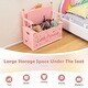 preview thumbnail 4 of 3, 2-In-1 Kids Princess Wooden Toy Box with Safe Hinged Lid-Pink - 23.5" x 12" x 25"(L x W x H)