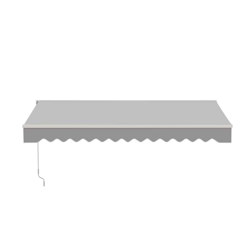 ALEKO Caribbean Motorized Patio Awning - White Frame - Silver Gray - 10 x 8 Feet