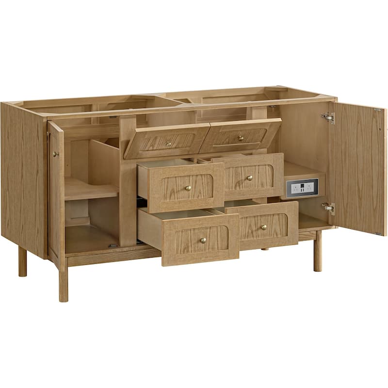 James Martin Vanities 545-V60D-FEJP Laurent 60" Wall Mounted or Free