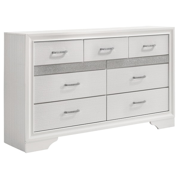 slide 2 of 27, Miranda Contemporary Wood 7-drawer Dresser White