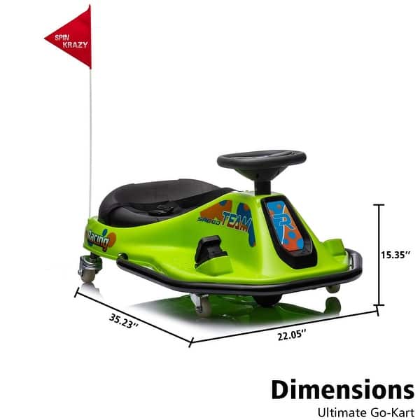 dimension image slide 6 of 7, 24V Ride on Car Electric Drifting Go Kart for Kids