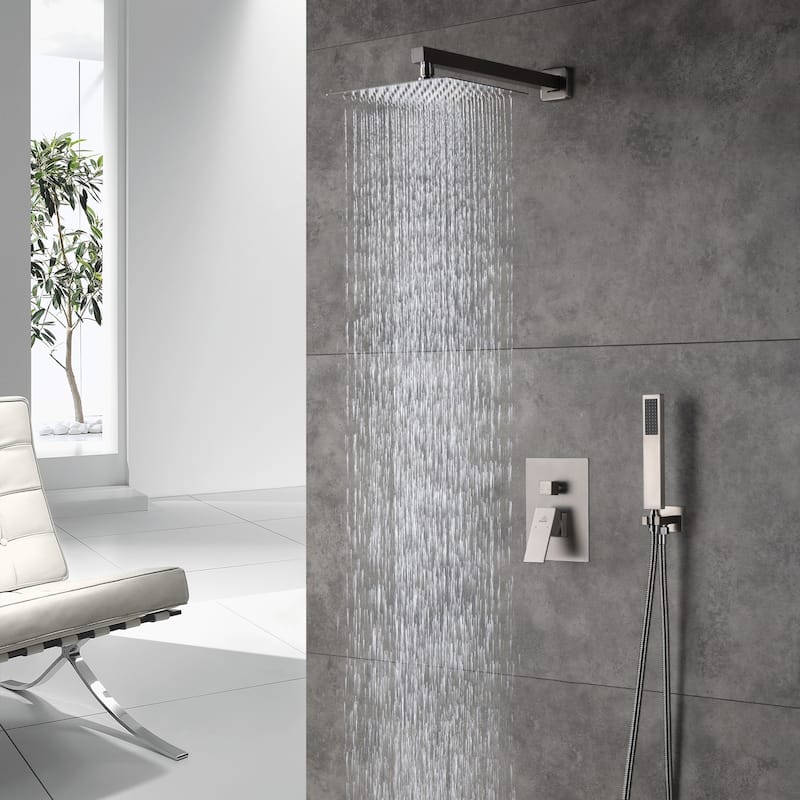 2 Function 10-inch Wall Mounted Dual Shower Heads Shower System