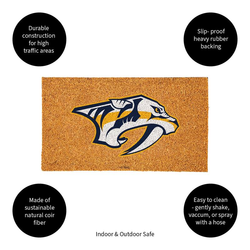 Coir Door Mat, 16"x 28", Nashville Predators - 28" x 16"