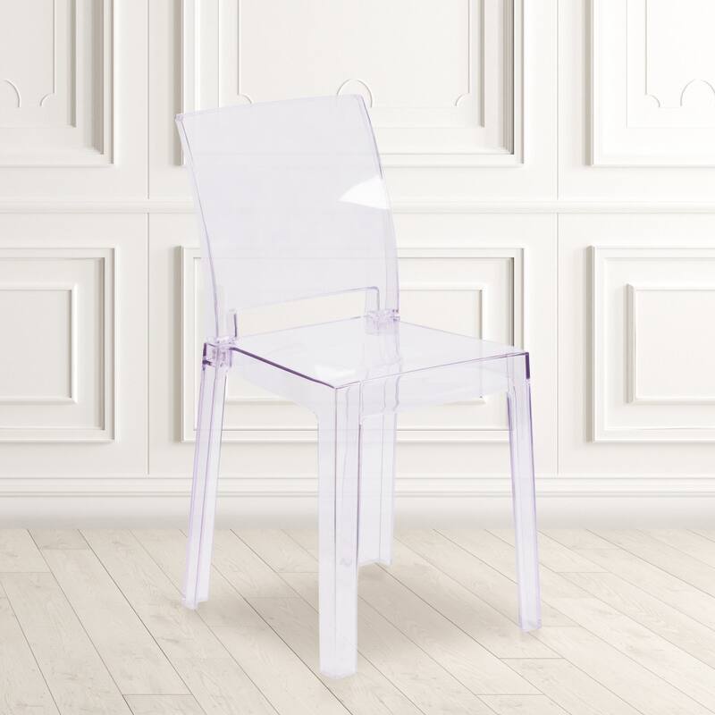 4 Pack Chair with Square Back in Transparent Crystal - Wedding Chairs - Transparent Crystal