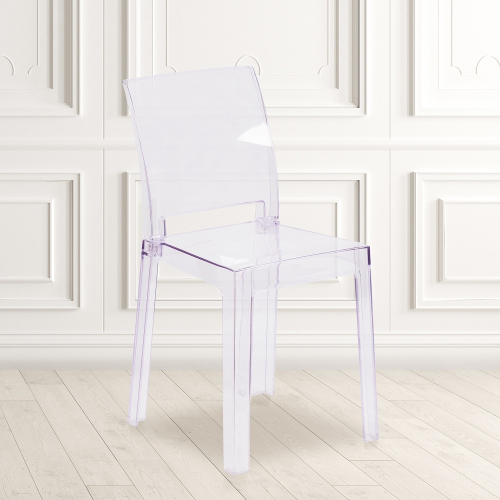 4 Pack Chair with Square Back in Transparent Crystal - Wedding Chairs