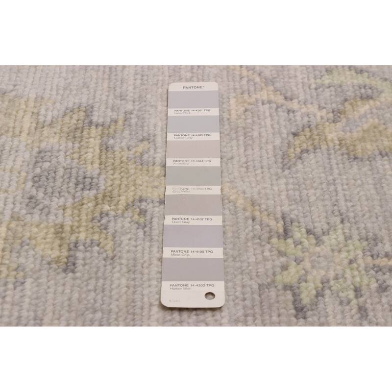 ECARPETGALLERY Hand-knotted Modern Oushak Light Grey Wool Rug - 8' x 10'