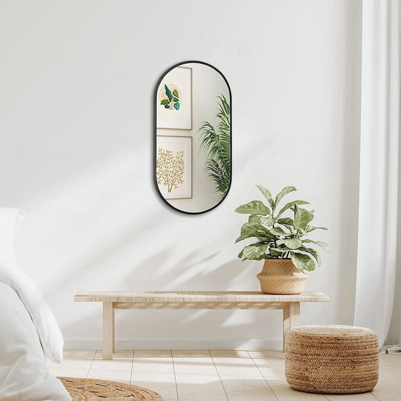 20 x 33 Inch Metal Oval Mirror
