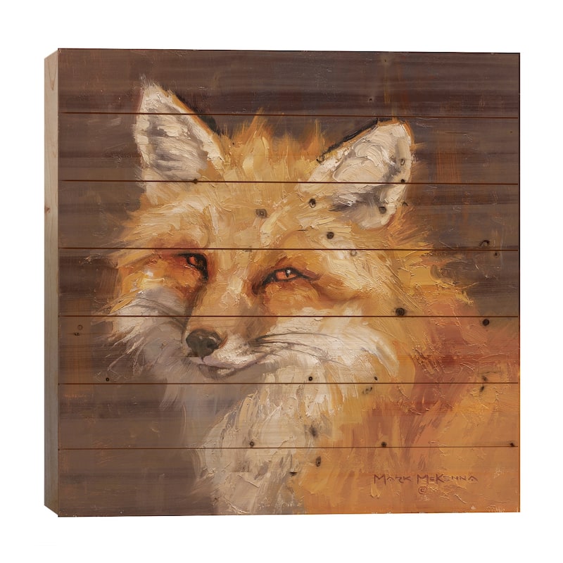 Old Sly Print On Wood by Mark McKenna - Multi-Color - 26x26x1.5