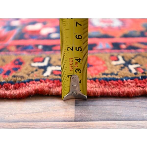 Shahbanu Rugs Lychee Red Soft Wool Hand Knotted Vintage Persian Large ...