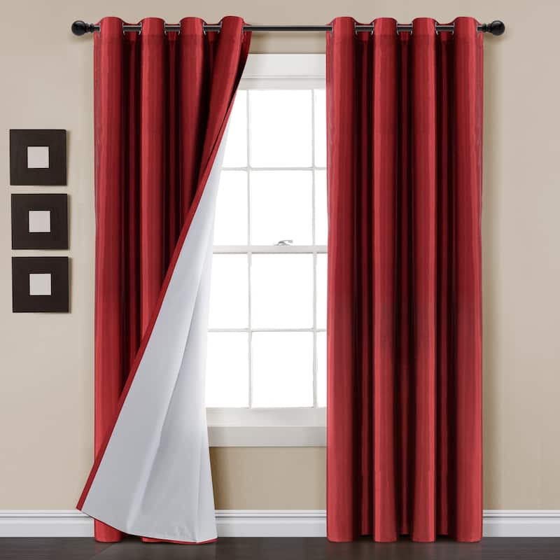 Lush Decor Insulated Grommet Blackout Faux Silk Window Curtain Panel
