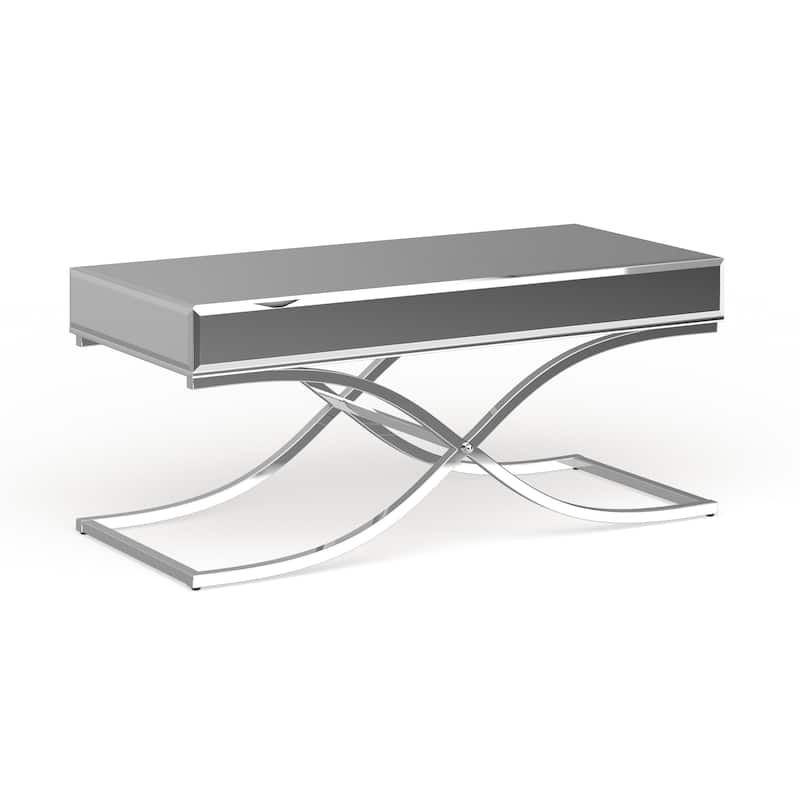 SEI Furniture Olivia Chrome Mirrored Coffee Table