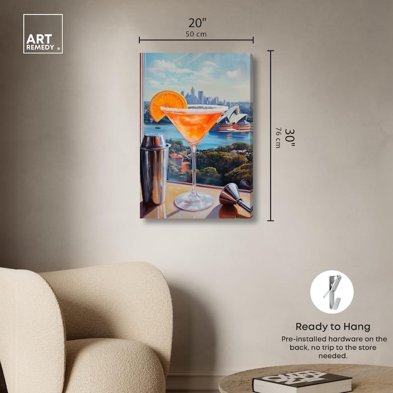 Classy Drink in Australia Canvas by Art Remedy, Gallery Wrapped