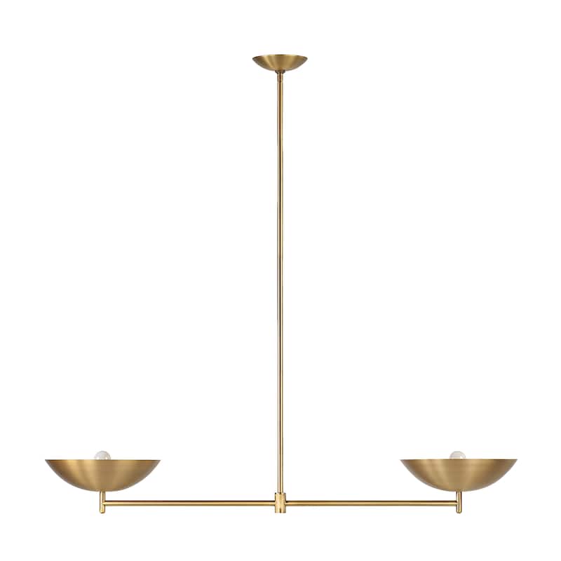 Waxlow 64.5" Height Ceiling Fixture, Plated Dark Antique Brushed Brass - 48 x 6.5 x 12