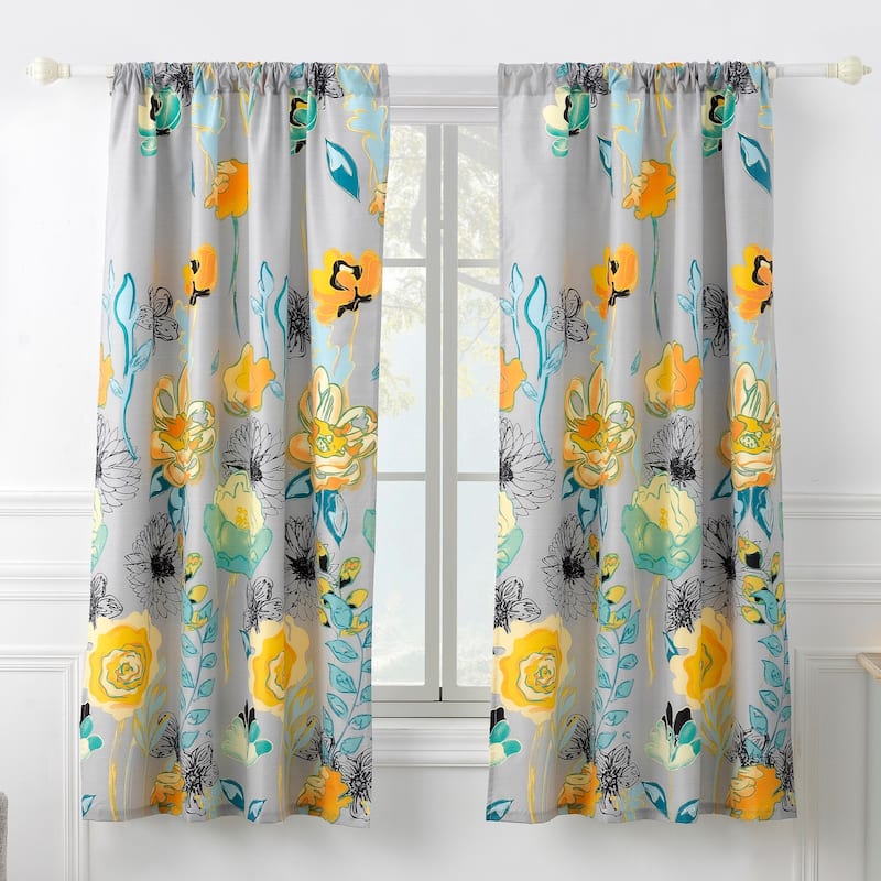 Greenland Home Fashions Watercolor Dream Curtain Panels (Set of 2)