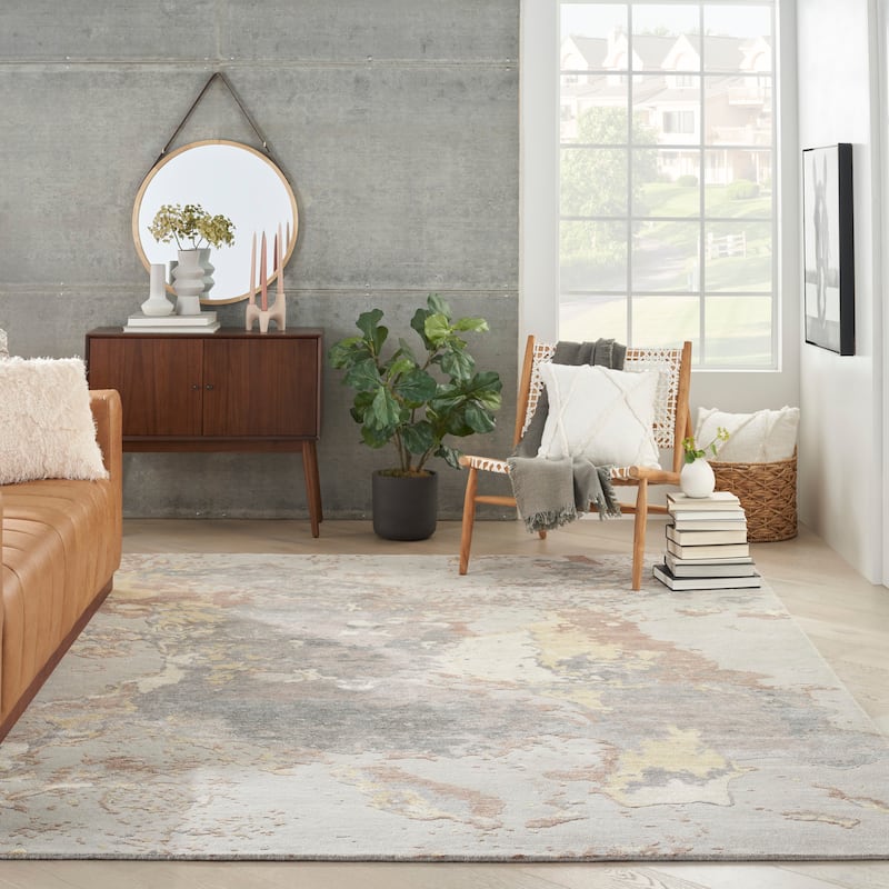 Nourison Silk Shadows Knotted Contemporary Abstract Area Rug