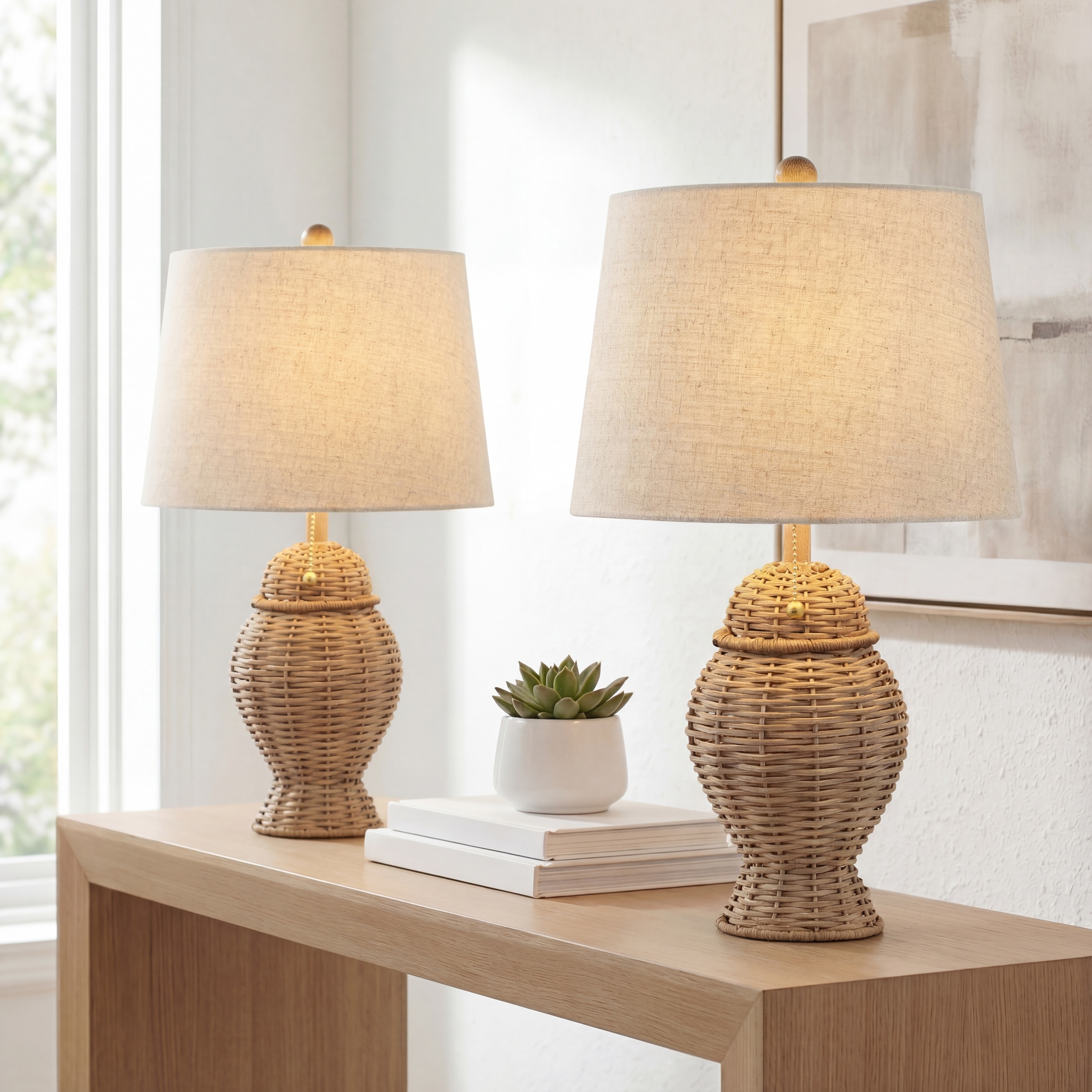 JONATHAN Y Hunter Wicker 20.5" Bohemian Rustic Iron LED Table Lamp