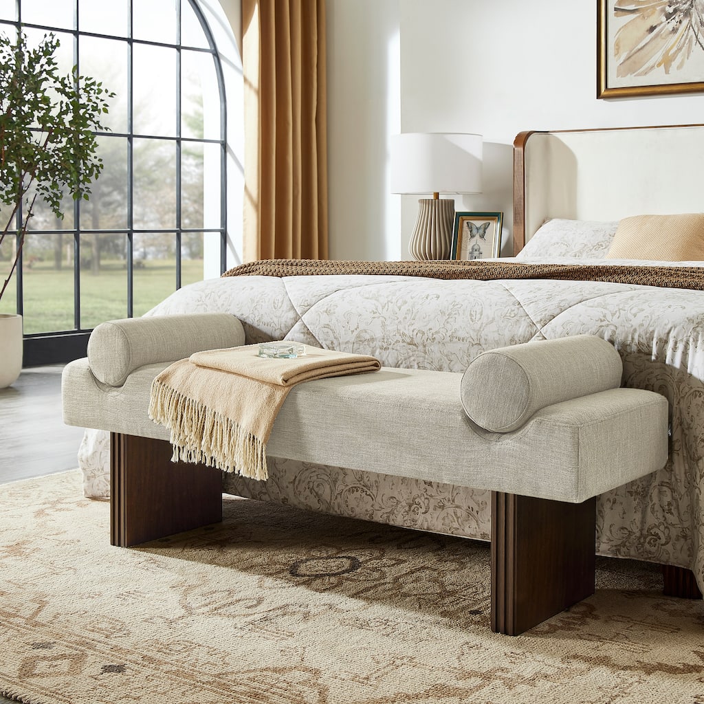 Roundhill Furniture Brooke Contemporary Upholstered Bench